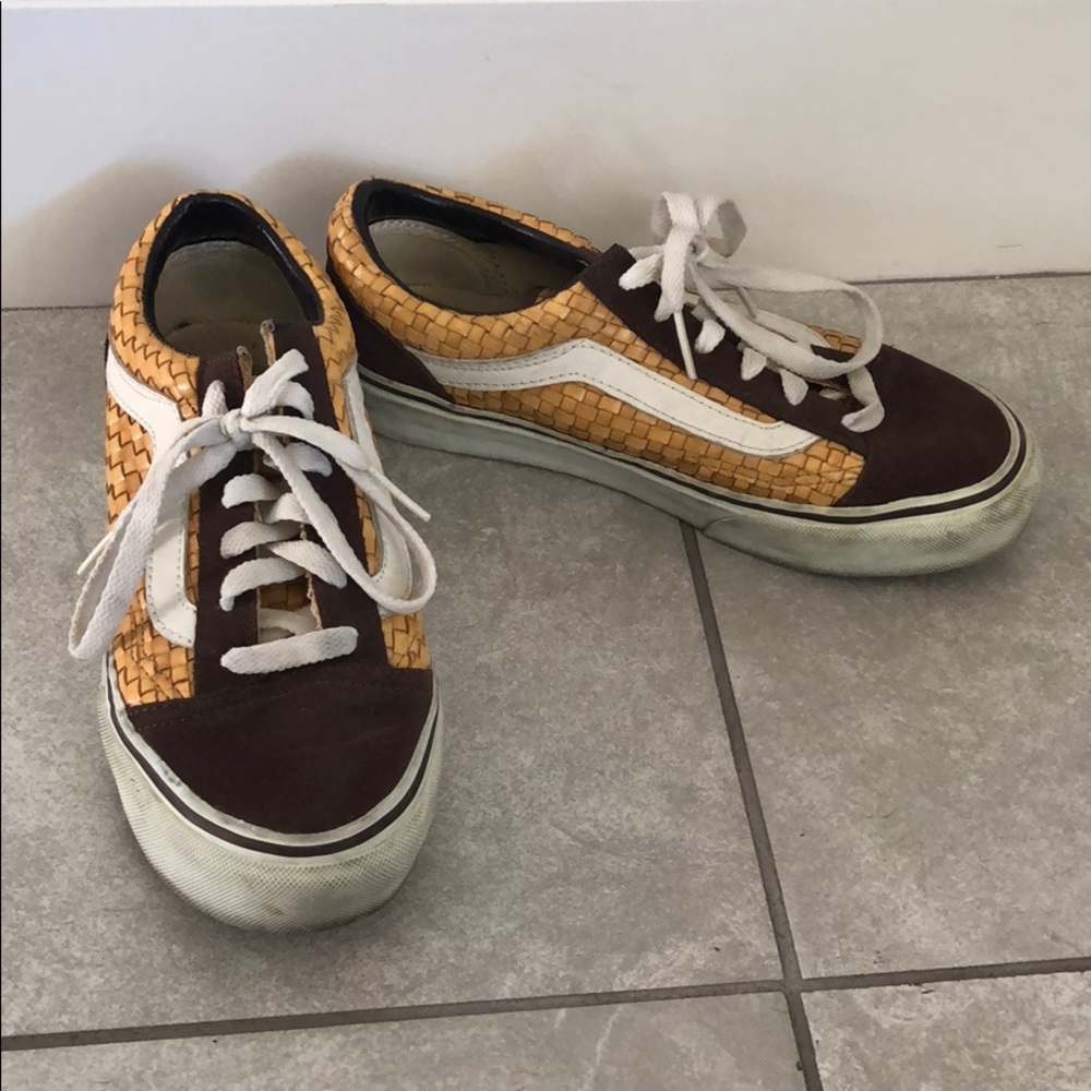Basket weave vans old school